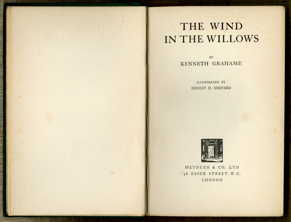 Kenneth Grahame『The Wind In The Willows』 1931年第38版口絵と扉