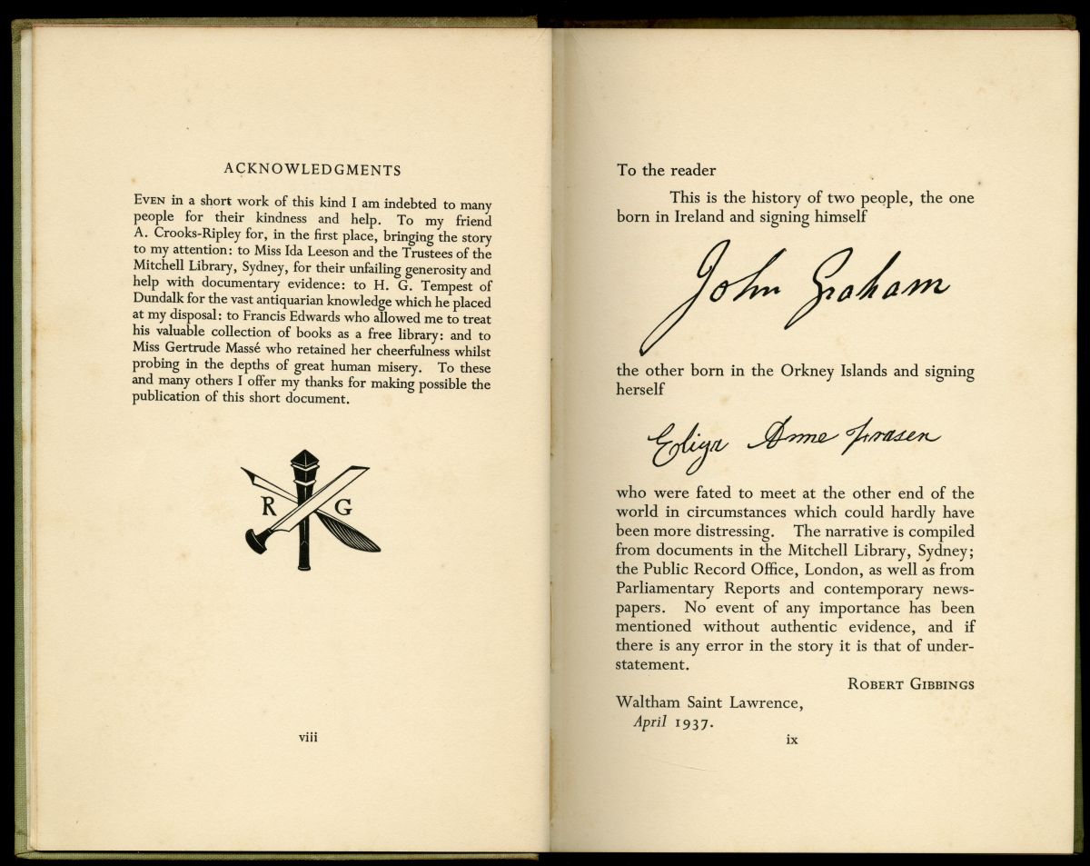 『JOHN GRAHAM CONVICT 1824』（1956年 J.M.DENT & SONS版）01