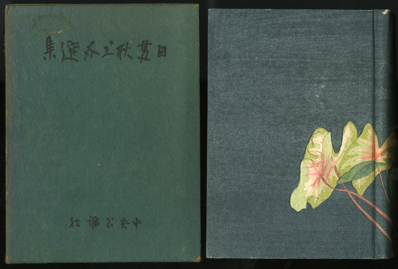 『日夏耿之介選集』（中央公論社、1943年）の箱と表紙
