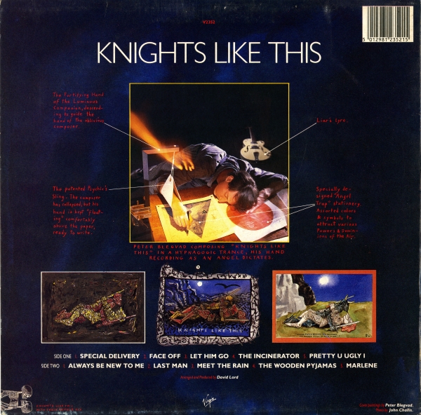 『Knights Like This』 (1985年、Virgin)ジャケット裏