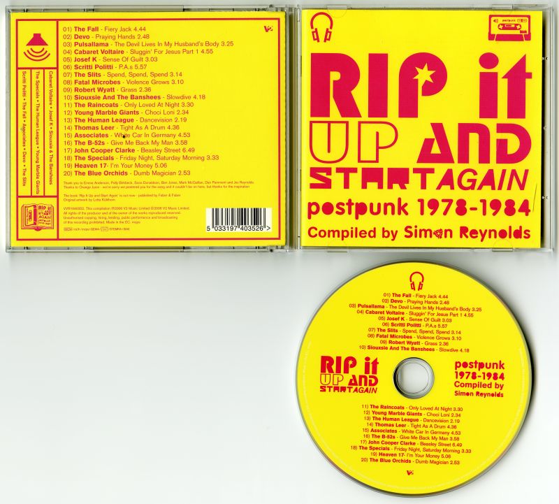 Simon Reynolds編集のコンピCD『Rip It Up and Start Again』