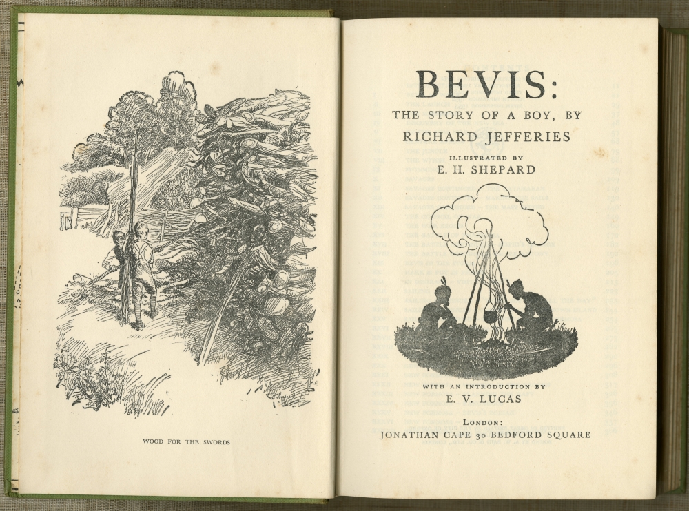 Richard Jefferies『BEVIS: THE STORY OF A BOY』1932年版口絵と扉