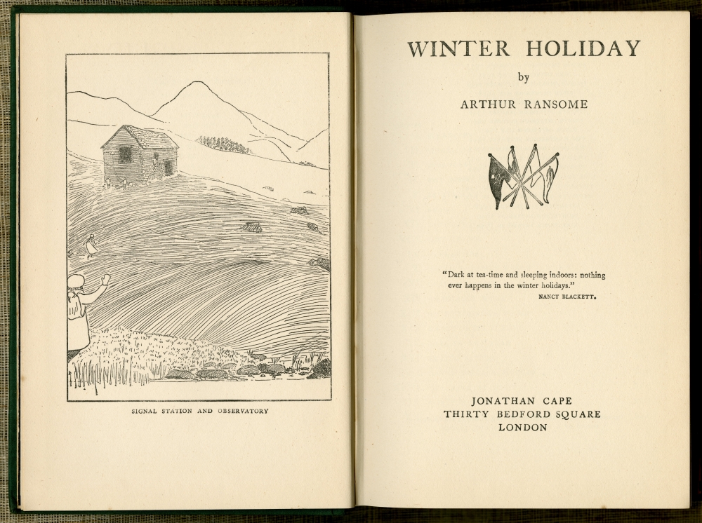 『長い冬休み（WINTER HOLIDAY）』（Jonathan Cape、初版1933年11月）の口絵と扉