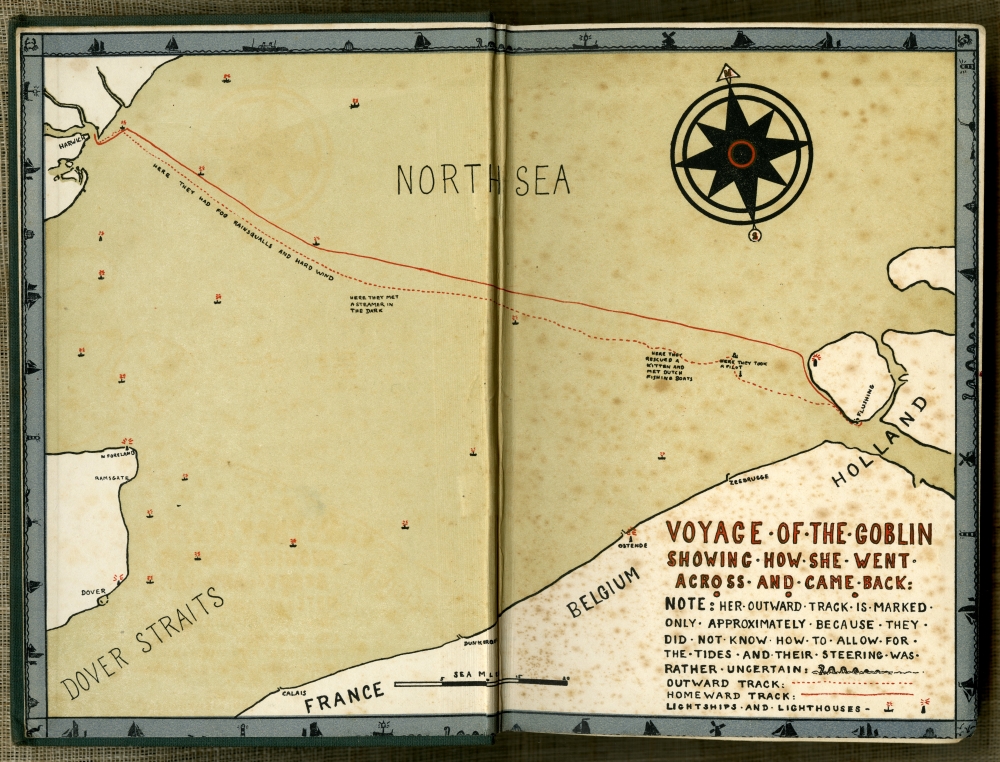 1937年のアーサー・ランサム『海へ出るつもりじゃなかった』見返しの地図