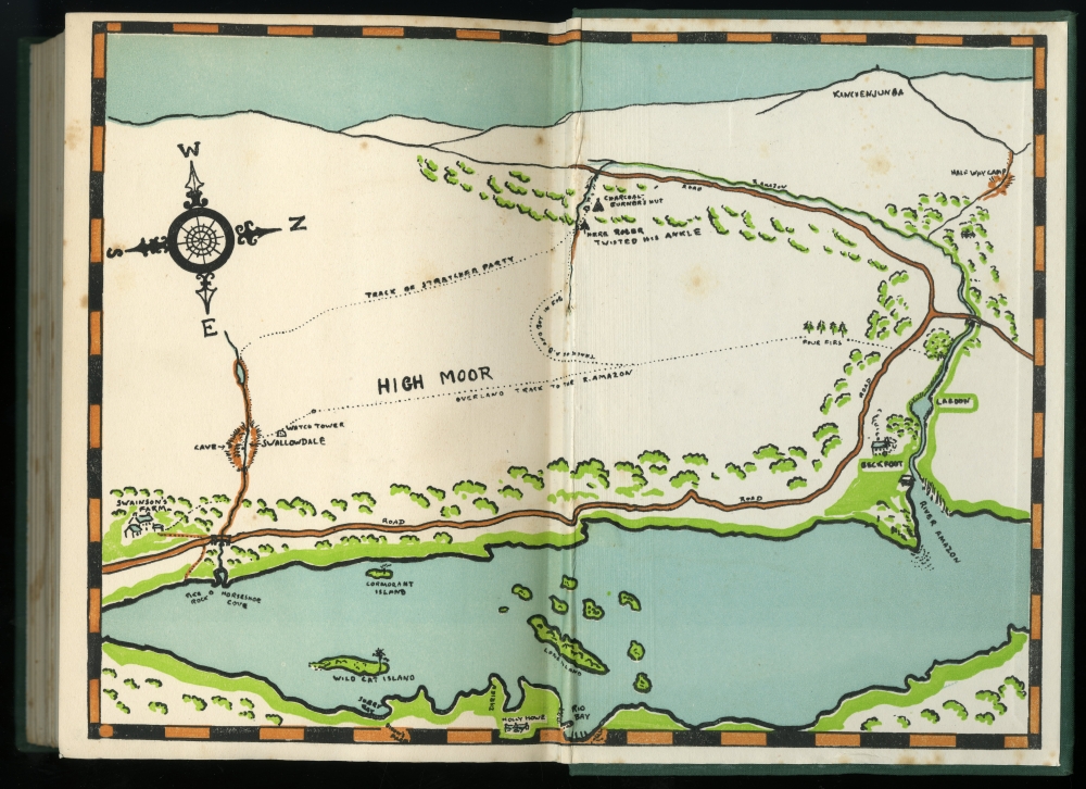 『ツバメの谷（SWALLOWDALE）』1938年版の見返しの地図