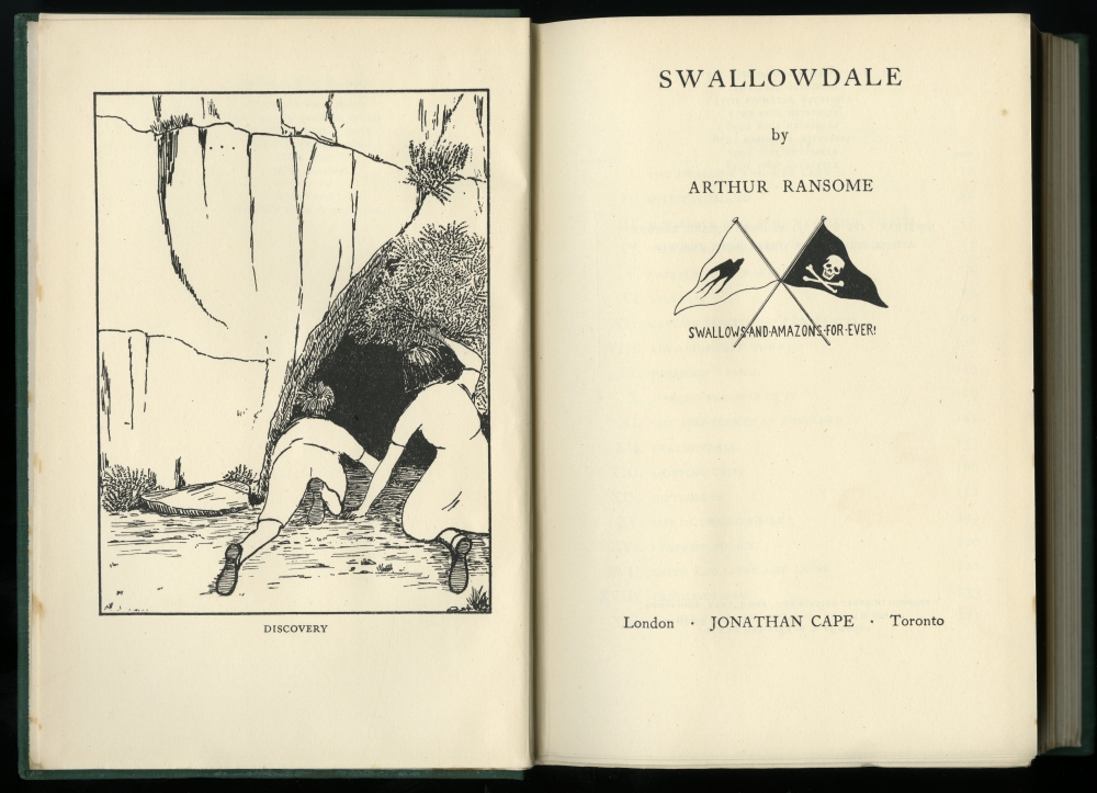 ▲『ツバメの谷（SWALLOWDALE）』1938年版の口絵と扉