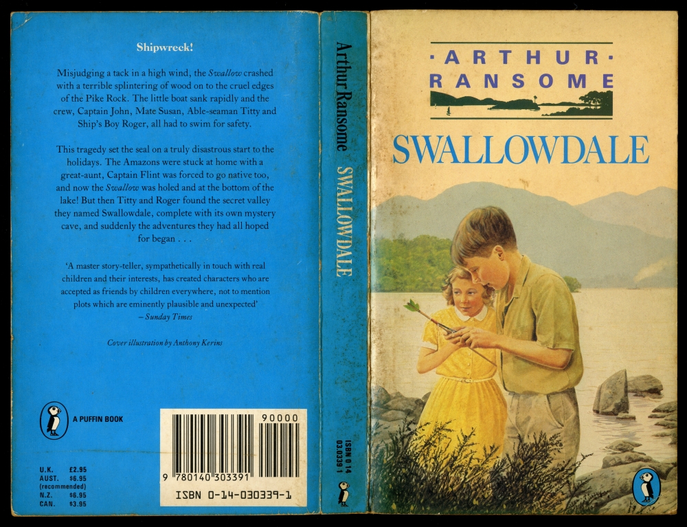 1986年のパフィン版『SWALLOWDALE』の表紙