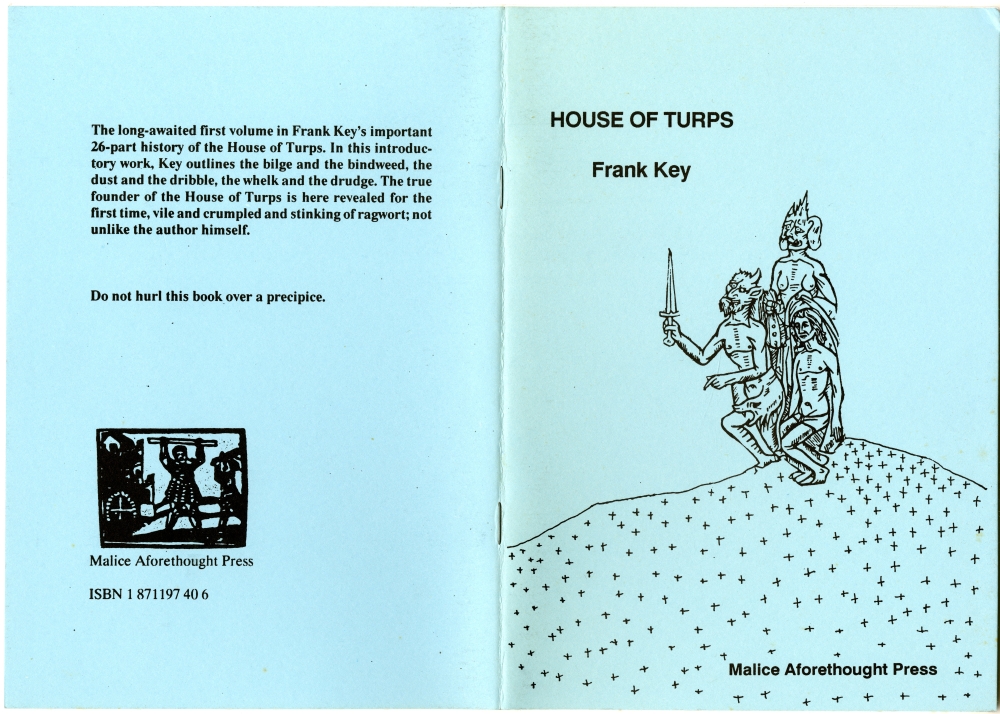 『RēR RECORDS QUARTERLY　Vol. 2 No. 4』予約購読者特典の冊子Frank Key『HOUSE OF TURPS』