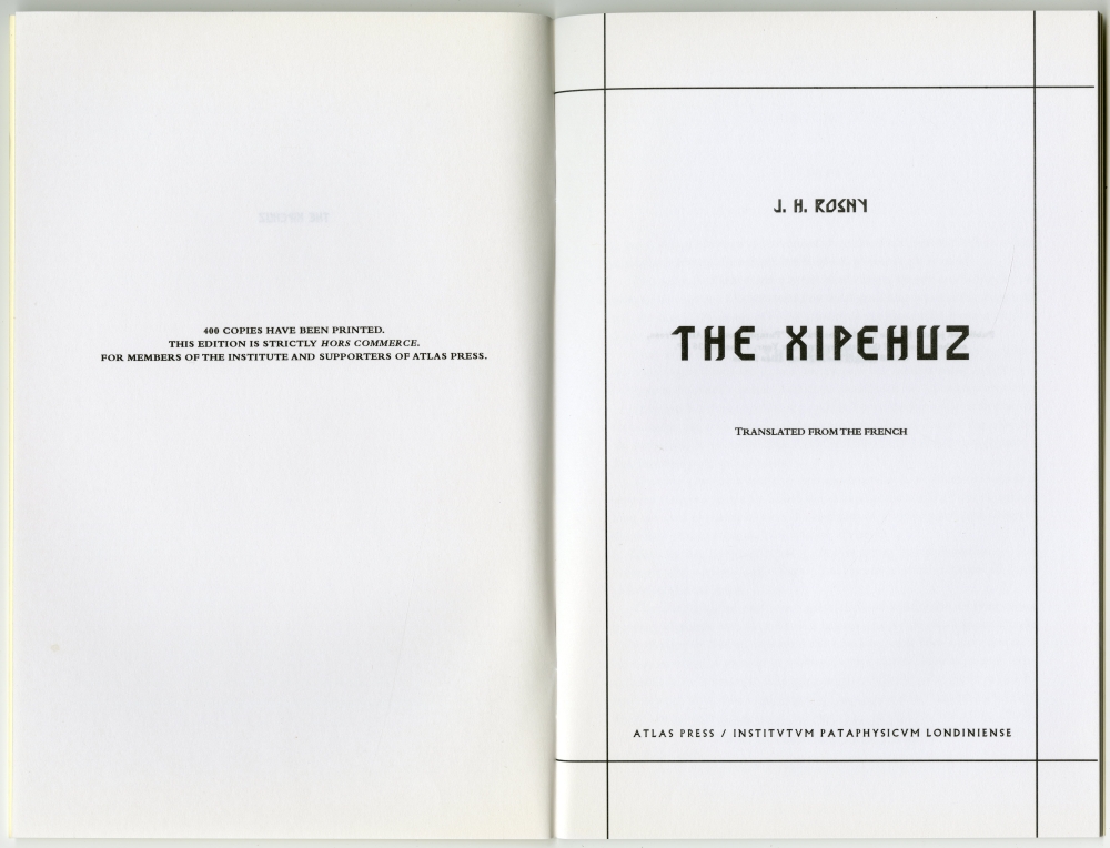 J.H.ROSNY『THE XIPEHUZ』扉