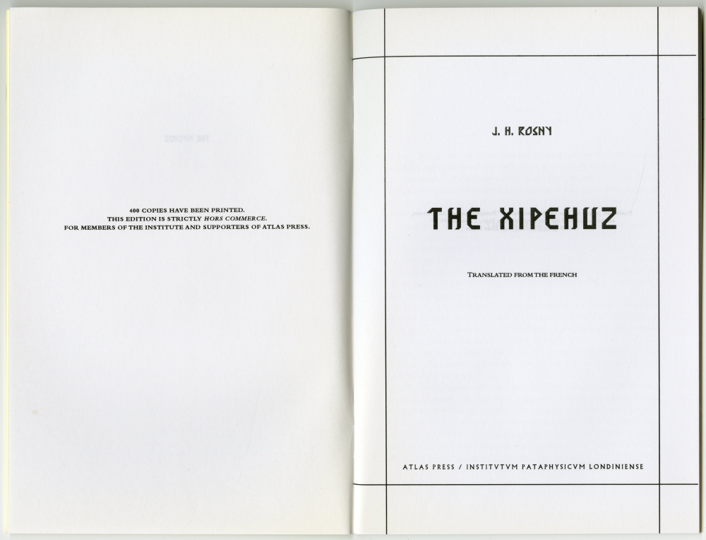 J.H.ROSNY『THE XIPEHUZ』扉