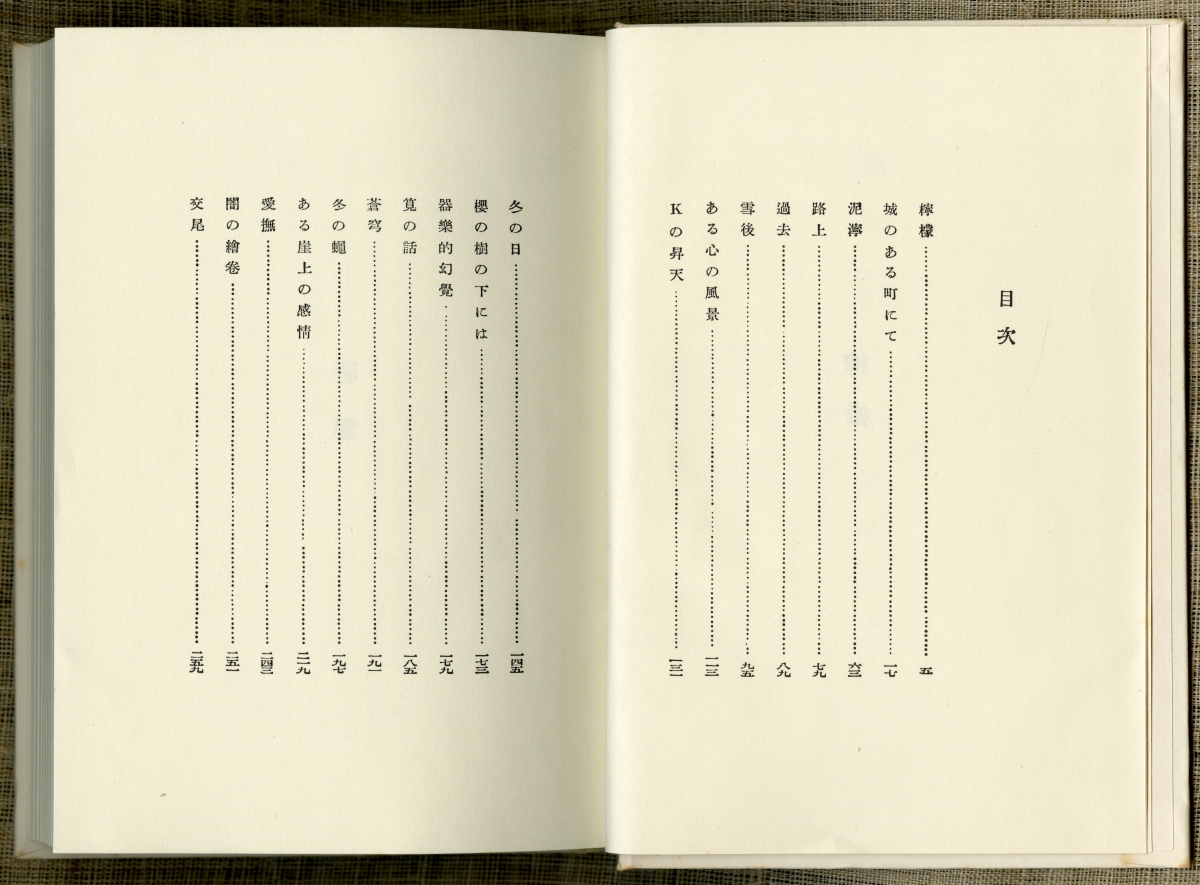 1931年版『檸檬』目次