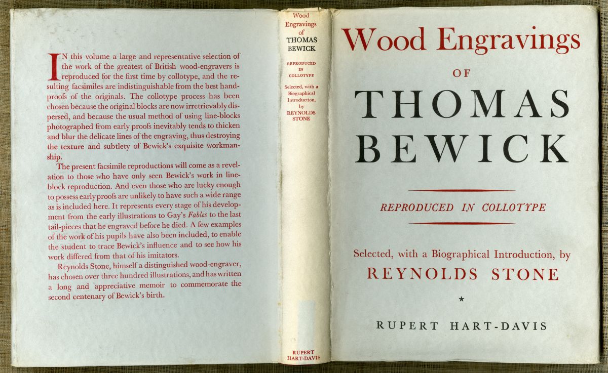 1953年のレイノルズ・ストーン編『トマス・ビュイックの木口木版画』ダストラッパー