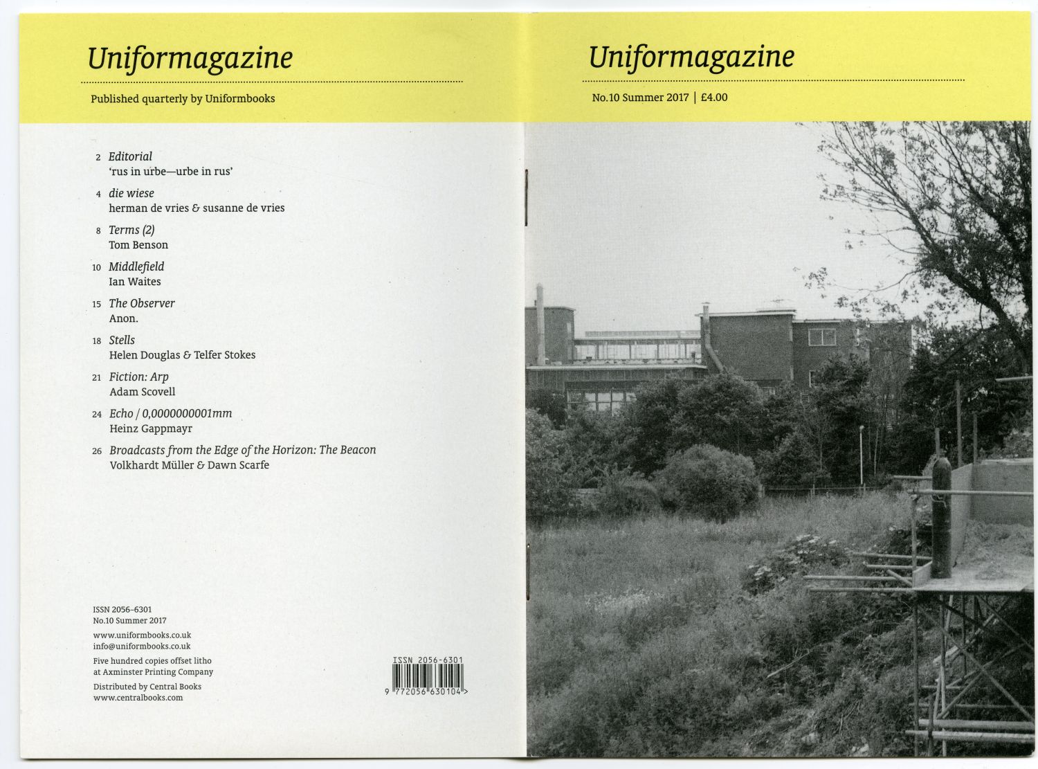 『Uniformagazine』第10号の表紙（裏表紙は目次）