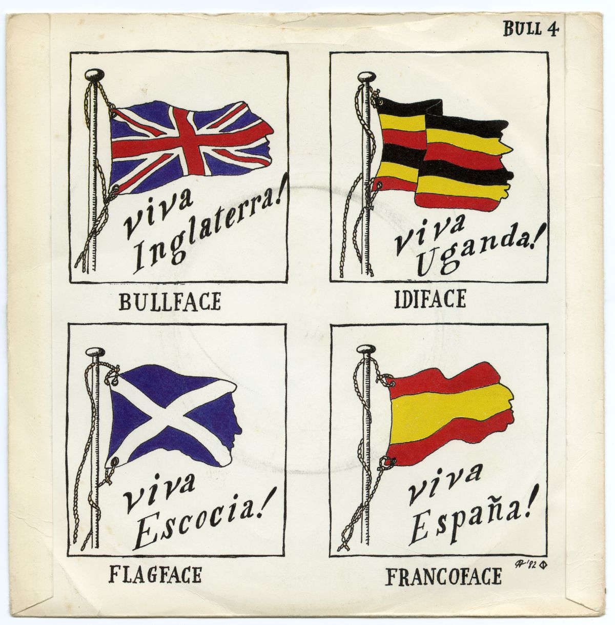 Ant On E「THE MOUTH / viva Escocia!」（1982年、Sheet Records、BULL4）裏ジャケット