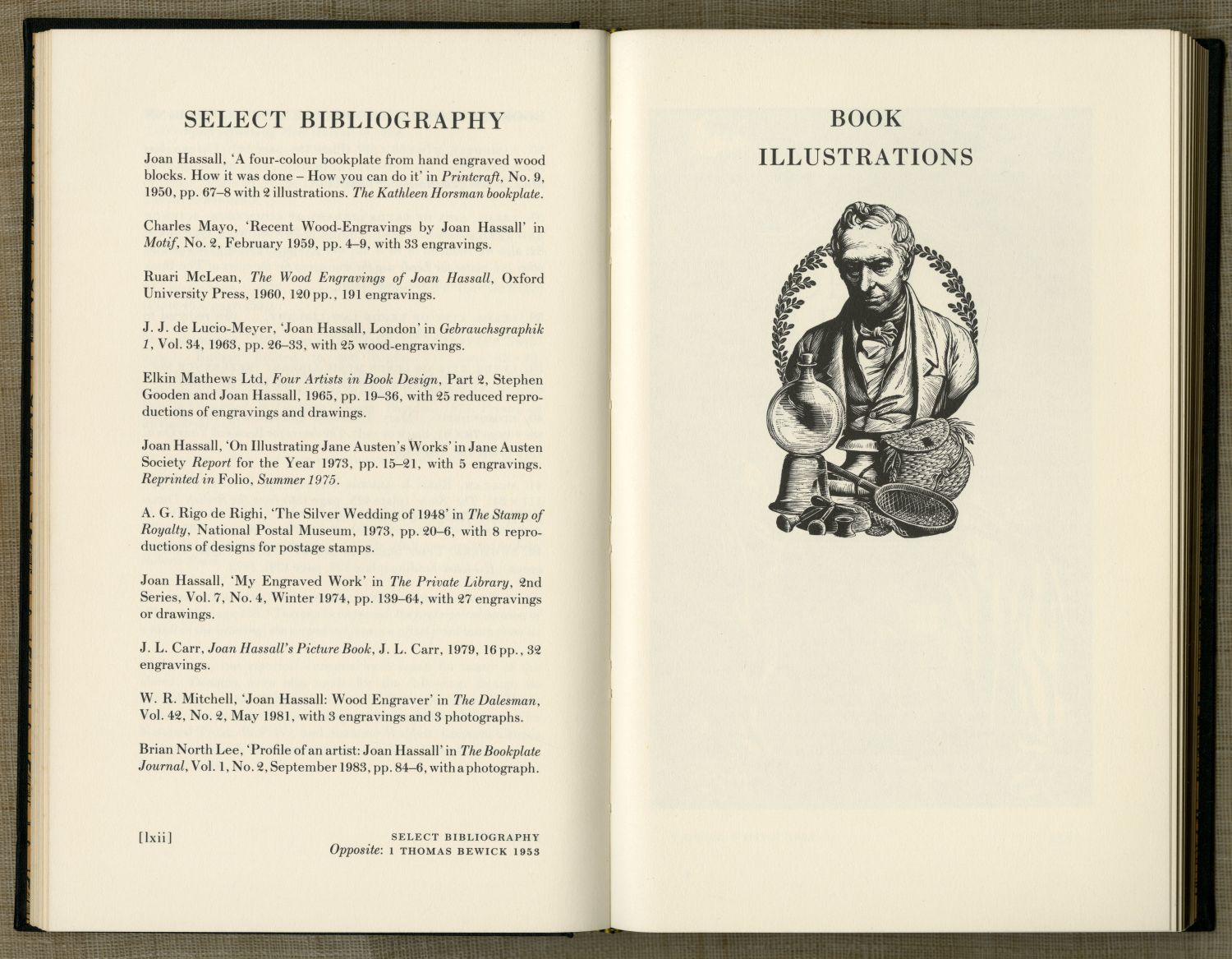 『Joan Hassall: engravings and drawings』（1985年）のページから