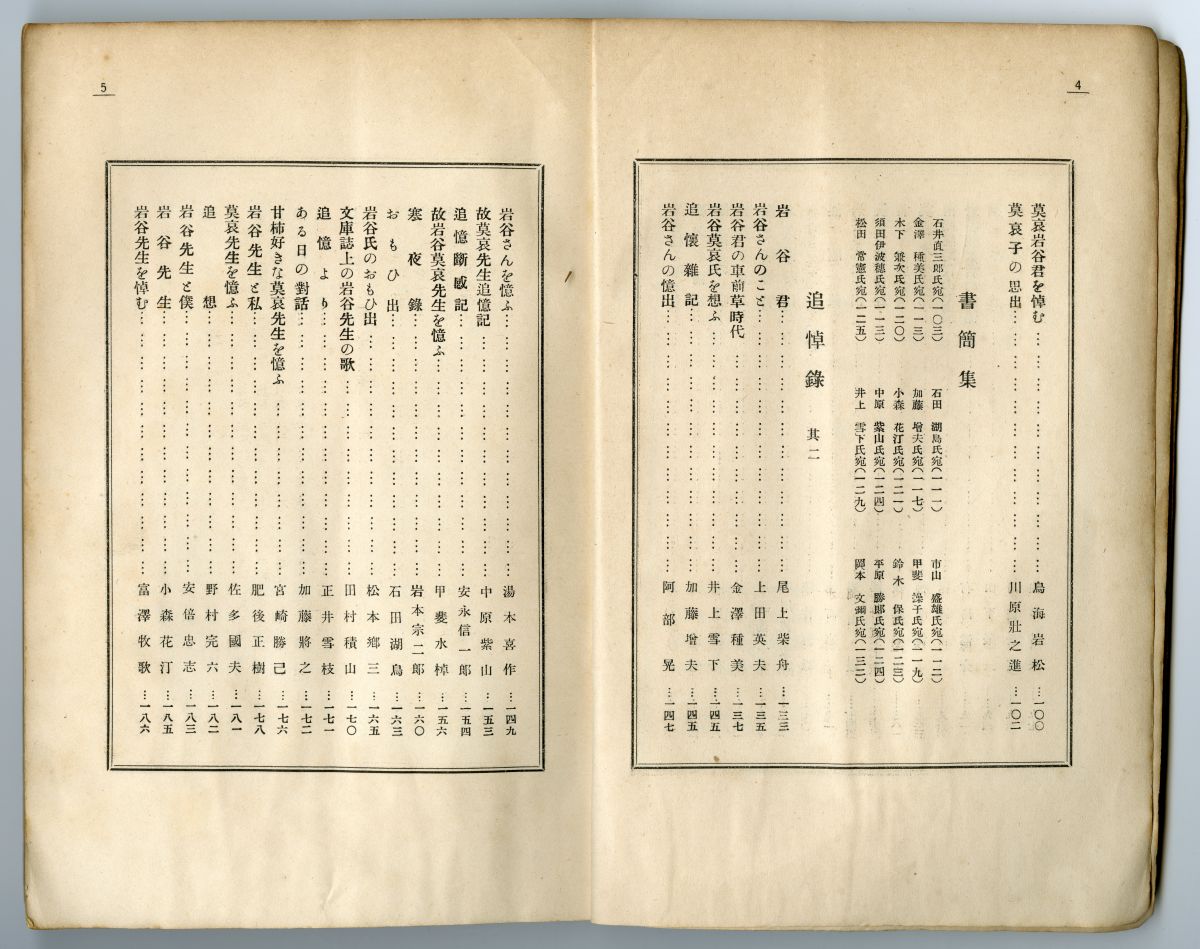 『水甕』岩谷莫哀追悼號（1928年5月1日発行、水甕社）目次02