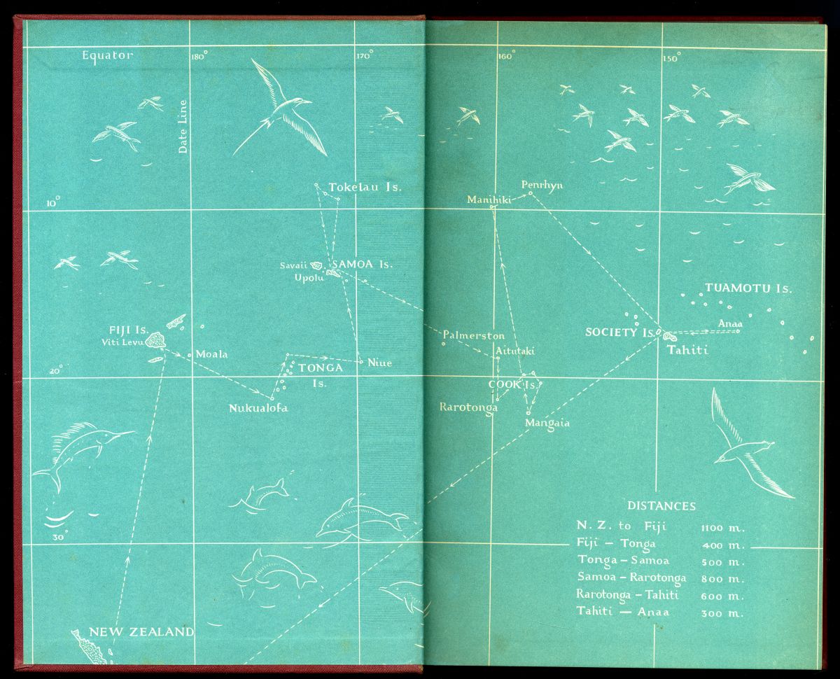 『OVER THE REEFS』（1948年、J.M.DENT & SONS） 見返し