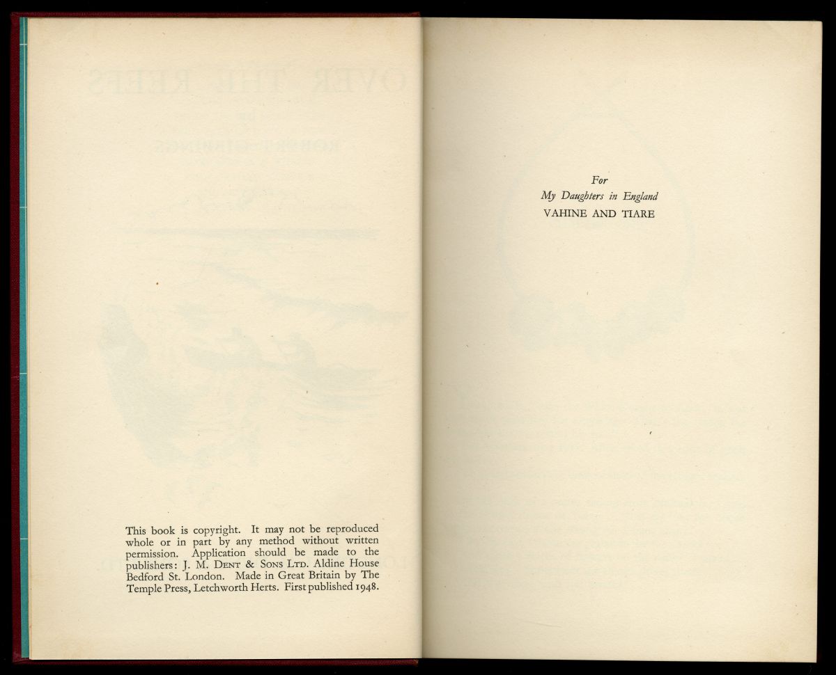 『OVER THE REEFS』（1948年、J.M.DENT & SONS） 刊記
