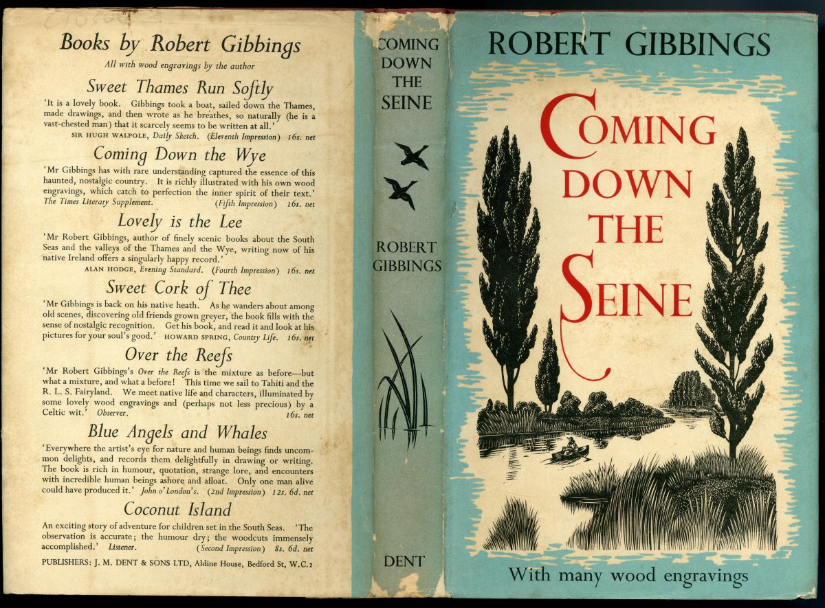 1953年刊行「川の本」第5作『Coming Down The Seine』（『セーヌ川をくだって』）ジャケット