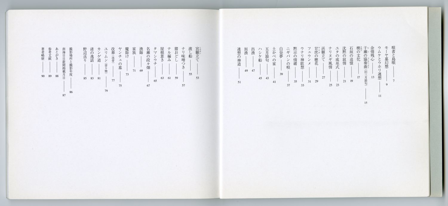 写真 越間誠　詩 藤井令一『残照の文化』（1998年、南海日日新聞社）目次
