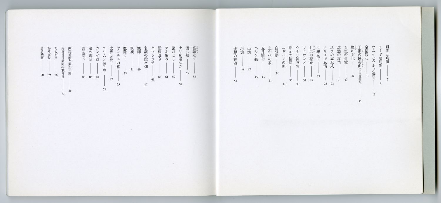 写真 越間誠　詩 藤井令一『残照の文化』（1998年、南海日日新聞社）目次