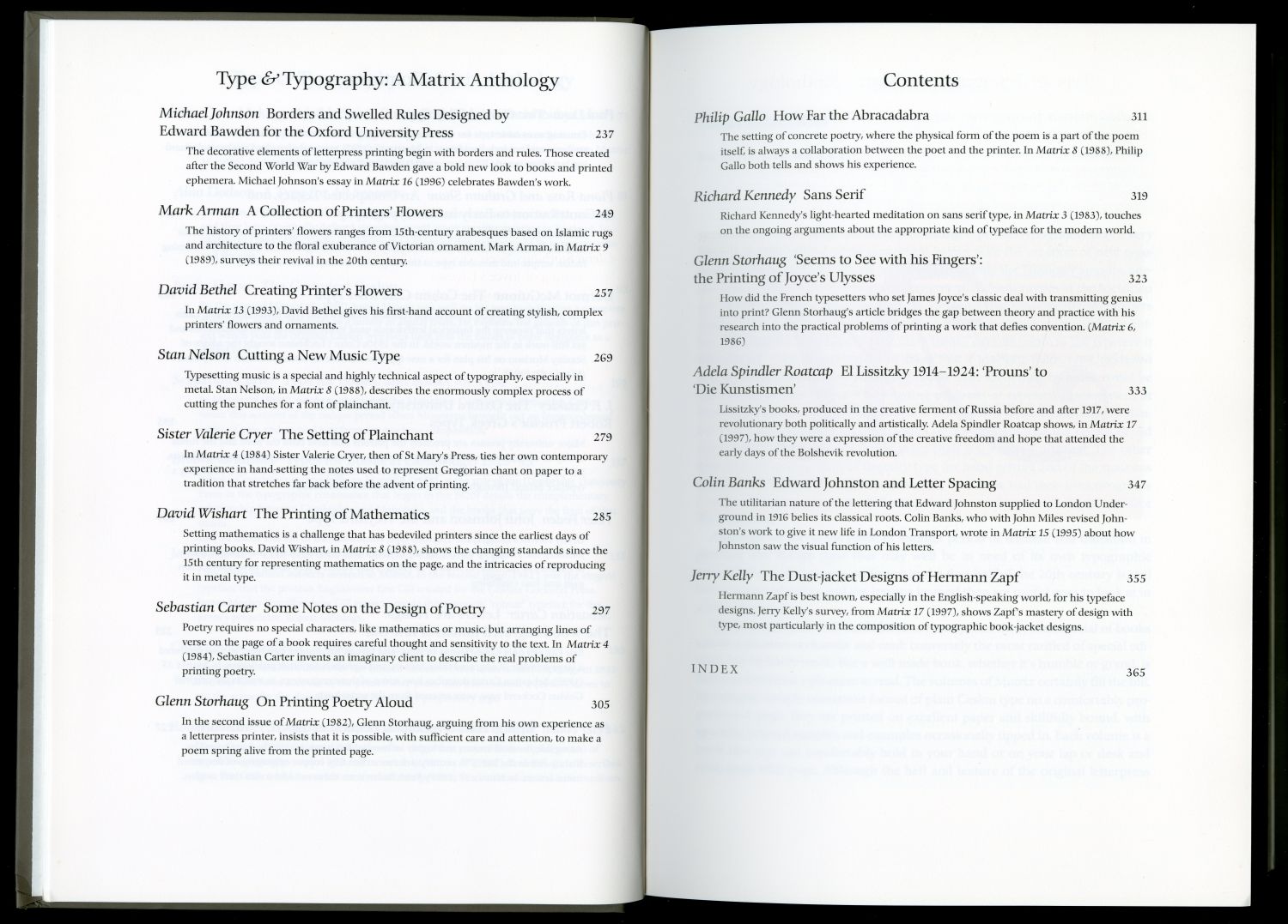 『Type & Typography』（2003年、Mark Batty Publisher）刊記と目次03