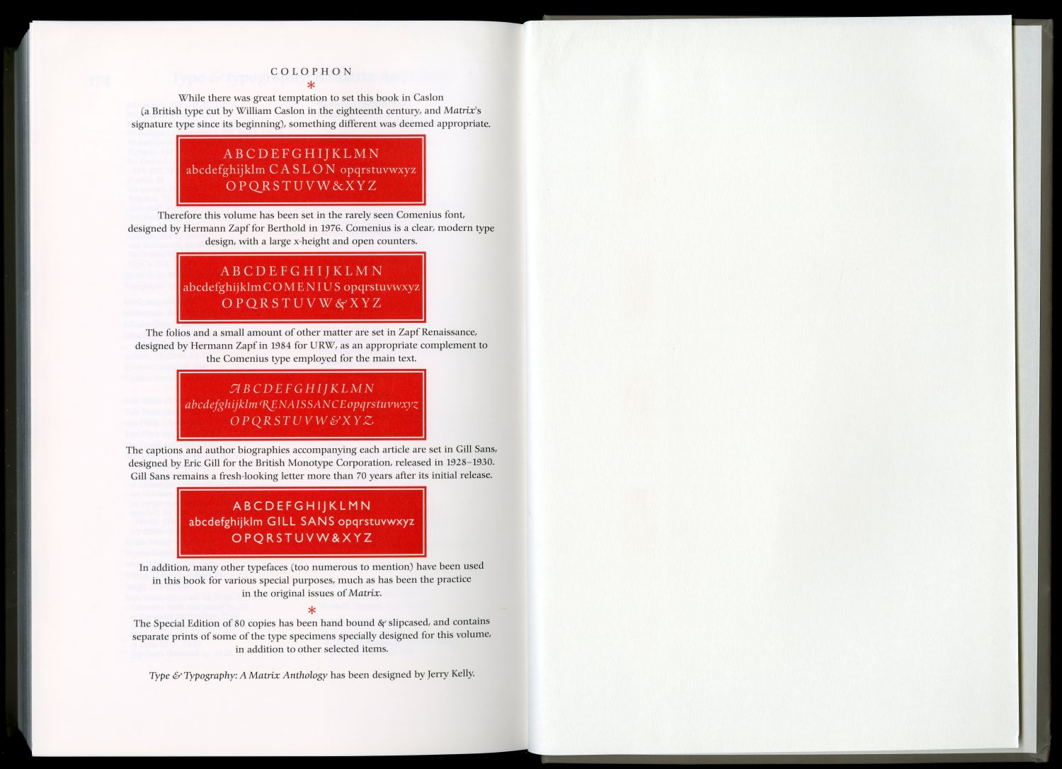 『Type & Typography』（2003年、Mark Batty Publisher）コロフォン（奥付）