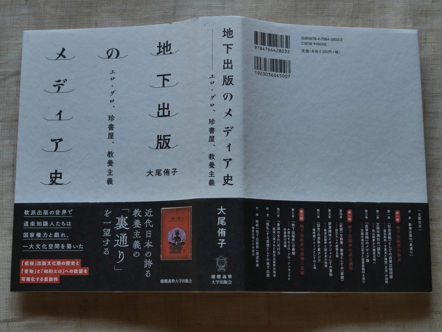 大尾侑子『地下出版のメディア史――エロ・グロ、珍書屋、教養主義』カバー