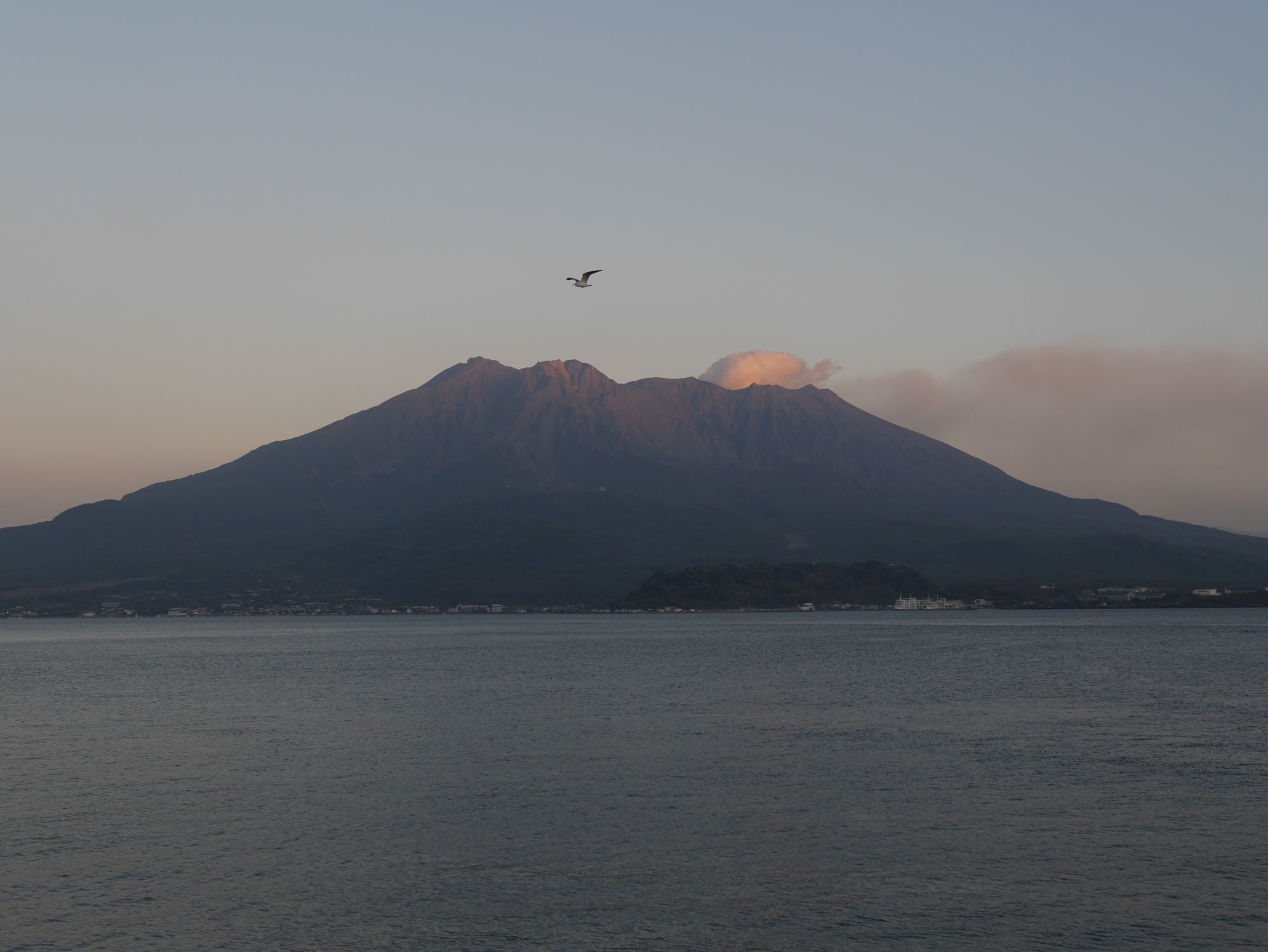 2024年12月31日の夕陽を見送る桜島02